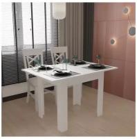 Стол-трансформер кухонный, раскладной, обеденный, трансформер ALEROBOSS DINN-1, цвет белый. Материал: ЛДСП