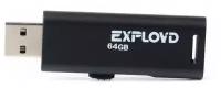 Флешка EXPLOYD 580 64 GB, black