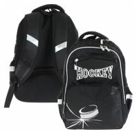 Рюкзак школьный Hatber Soft 37 х 28 х 17, для мальчика Hockey, чёрный