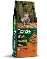 Monge Dog BWild Grain Free Сухой беззерновой корм для собак всех пород, мясо Утки и Картофель 12кг