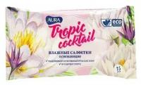 AURA Tropic Cocktail Антибактериальные влажные салфетки 60 шт, в ассортименте (4 уп в наборе)