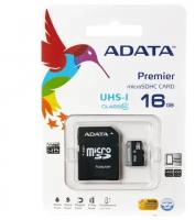 Карта памяти ADATA microSDHC 16Gb Premier Class 10 UHS-I U1 + ADP (40/15 MB/s)