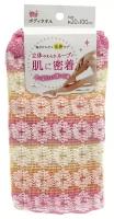 Мочалка для тела мягкая массажная с объёмным плетением 20х100 см, LEC, Япония