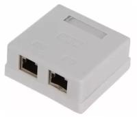 VCOM Telecom Розетка внешняя RJ-45 (FTP) 5E кат. двойная, экранированная TV-COM