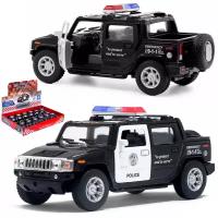 Машинка игрушка металлическая, 1:40 2005 Hummer H2 SUT (Хаммер Полицейский) 12.5 см. инерционная / Черный