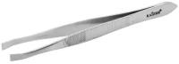 Kaizer / Кайзер Пинцет для бровей прямой стальной серебряный 9см