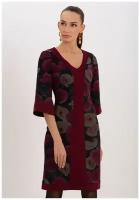 Платье Мадам Т, размер 50, черный, бордовый
