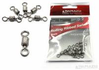 Вертлюг Namazu ROLLING RIBBED SWIVEL, латунь, цв. BN, р. 9, test-6 кг (уп.10 шт)