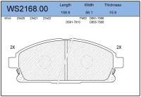 JEENICE WS216800 Колодки тормозные дисковые перед