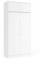 Современный шкаф для одежды белого цвета с антресолью by Mr. Doors - Merrion White