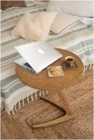 Журнальный стол пиксар, Приставной деревянный столик, Кофейный столик, круглый столик, 50х50х55 см