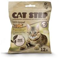 Наполнитель для кошачьих туалетов Cat Step Tofu Original, соевый, комкующийся, растительный,12 л