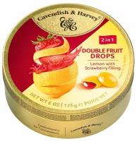 Леденцы Cavendish&Harvey Double Fruit лимон-клубника с жидким центром, 175г