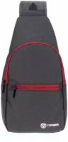 Рюкзак TORBER с одним плечевым ремнем, чёрный/бордовый, полиэстер 300D, 33 х 17 х 6 см TORBER MR-T062-BRD