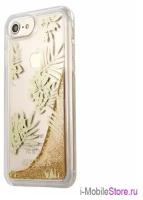 Чехол Guess Glitter Palm Spring для iPhone 7/8/SE 2020, золотой