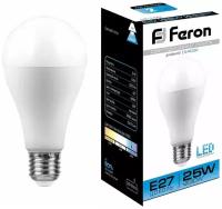 Лампа светодиодная Feron E27 25W 6400K Шар Матовая LB-100 25792