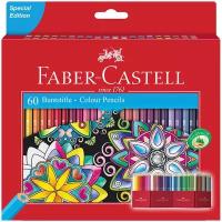 111260 Карандаши цветные Faber-Castell, 60цв, заточен, картон. подставка, европодвес