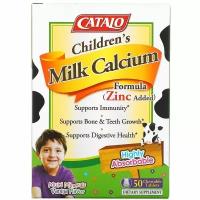 Catalo Naturals, Children&#x27; s Milk Calcium Formula, ваниль, 50 жевательных таблеток