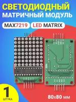 Модуль светодиодной матрицы GSMIN с микросхемой MAX7219 LED Matrix (Зеленый)