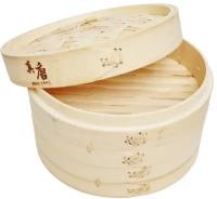 Пароварка бамбуковая Real Tang Bamboo Steamer 2 яруса 21 см