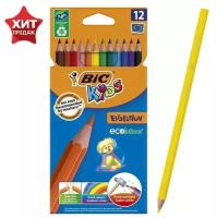 Карандаши 12 цветов BIC Kids Evolution ECOlutions, детские, ударопрочные, пластиковые