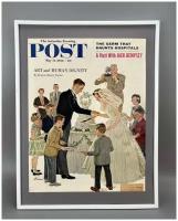 Оригинальная обложка журнала Saturday Evening Post 1958 года в раме. Уникальный подарок!