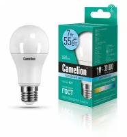 Эл. лампа светодиодная 7Вт LED7-A60/845/E27 (7W=55Вт 580Lm) Camelion