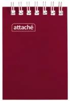 Блокнот на спирали А7 60л. ATTACHE, бордо, блок 60г, обложка 215г