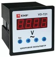 Вольтметр цифровой VD-721 на панель 72х72 однофазный | код. vd-721 | EKF ( 1шт. )