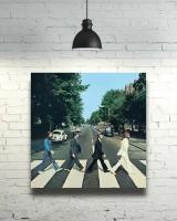 Фотокартина "The Beatles - Abbey Road" (холст, подрамник, 40х40 см)