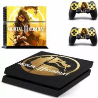 Наклейка виниловая защитная на игровую консоль Sony PlayStation 4 Fat Scorpion MK11