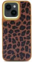 Чехол iPhone 14 6.1" полиуретановый Kajsa Leopard Pattern коричневый леопард