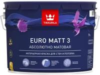 Краска водно-дисперсионная Tikkurila Euro Matt 3 моющаяся глубокоматовая белый 9 л