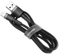 Кабель Baseus Cafule USB - Lightning (CALKLF) 1 м, черный/серый