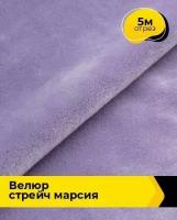 Ткань для шитья и рукоделия Велюр стрейч "Марсия" 405гр 5 м * 150 см, сиреневый 039