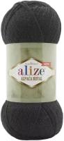 Пряжа Alize Alpaca Royal NEW чёрный (60), 55%акрил/30%шерсть/15%альпака, 250м, 100г, 1шт