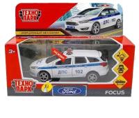 Машинка металлическая ТехноПарк Ford Focus Turnier Полиция 12см свет, звук FOCUS-12SLPOL-WH