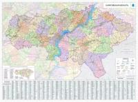 Настенная карта Саратовской области 101 х 136 см (на баннере)