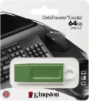 USB флешка Kingston 64Gb DataTraveler Exodia USB 3.2 Gen 1 green