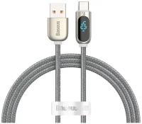 Кабель Baseus Display Fast Charging Data Cable USB to Type-C 5A 1m Silver (CATSK-0S)