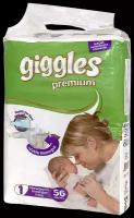 Подгузники Giggles Premium Newborn 56 шт 2-5 кг