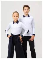 Рубашка-поло школьная длинный рукав с карманом FORMASCHOOL 53028-182