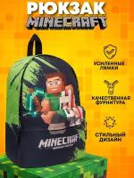 Рюкзак для мальчика и девочки Minecraft школьный для детей, современный принт вместительный и модный2