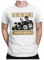 Футболка с принтом The Rolling Stones / Роллинг Стоунз / Мужская Белая L