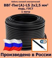 Кабель силовой электрический ВВГ-Пнг(A)-LS 2х2,5 мм2, медь, ГОСТ, 1 метр