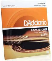 Струны для гитары акустической металлические комплект 6 шт, D Addario EZ900