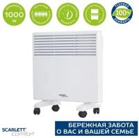 Конвектор Scarlett SCA H VER31 1000, 1 кВт, 15 м², колеса в комплекте, белый