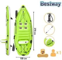 Bestway Лодка надувная Koracle, 270 х 100 см, весло, насос, 65097 Bestway