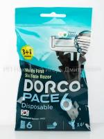 Бритвенный станок Dorco Pace 6 (одноразовый) с витамином E и алоэ