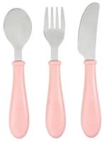 Набор детский Beaba ложка, вилка, имитатор ножа SET 3 COUVERTS INOX OLD PINK 913462